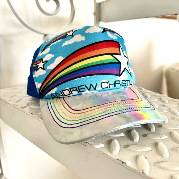 ANDREW CHRISTIAN RAINBOW PRIDE SNAPBACK HOLOGRAPHIC HAT - Picture 3 of 7